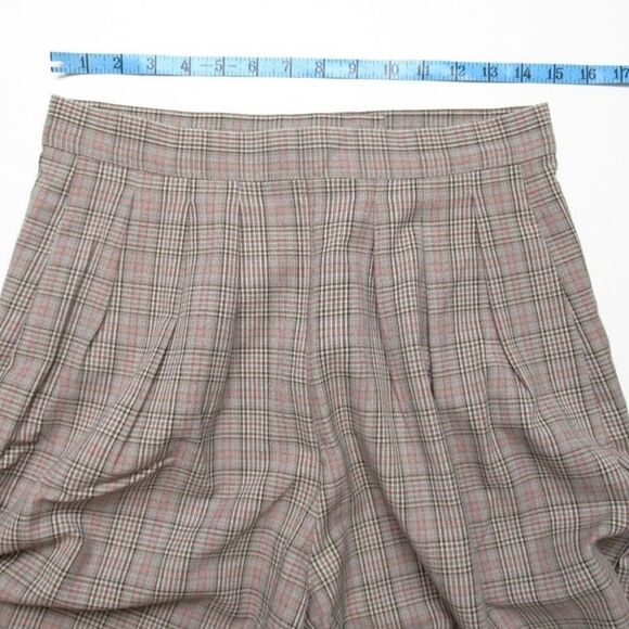 Anthropologie Corey Lynn Calter Pleated Wide-Leg Plaid Trousers Size Medium NWT - Picture 12 of 12